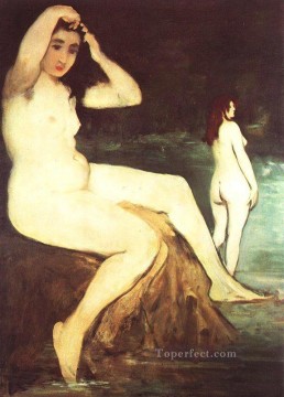  Edouard Canvas - Bathers on the Seine nude Impressionism Edouard Manet